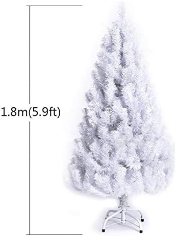 ZPEE לבן PVC עץ חג המולד, עץ חשוף מלא מלאכותי עם מתכת עמד