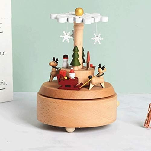GRETD BEECH חג המולד פתית שלג קופסא מוסיקה מעץ קישוט קישוט לחג מתנה לתיבת מוסיקה מתנה