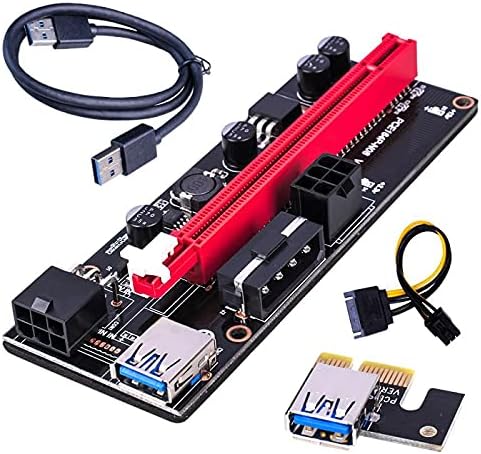 מחברים PCI-E Riser Card PCIE PCI E PCI-E מאריך USB 3.0 SATA עד 6PIN MOLEX מתאם כבלים כרייה RISER