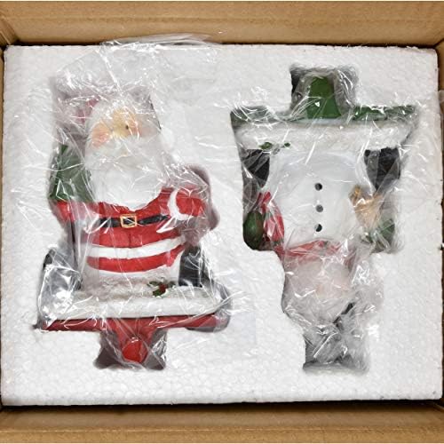 מתנה בוטיק מגרש לחג המולד סט של 2 איש שלג שרף וגרביים של סנטה קולב או עיצוב אח