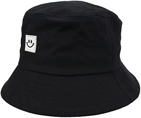 כובע פנים של סמיילי לגברים, כובע שמש חמוד כותנה כותנה מצחיקה רקומה כובע חוף כובע אנטי- UV.