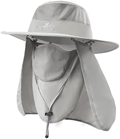 כובע דיג של Koolsoly, כובע שמש עם UPF 50+ הגנה מפני השמש ודש הצוואר, לגבר ולנשים