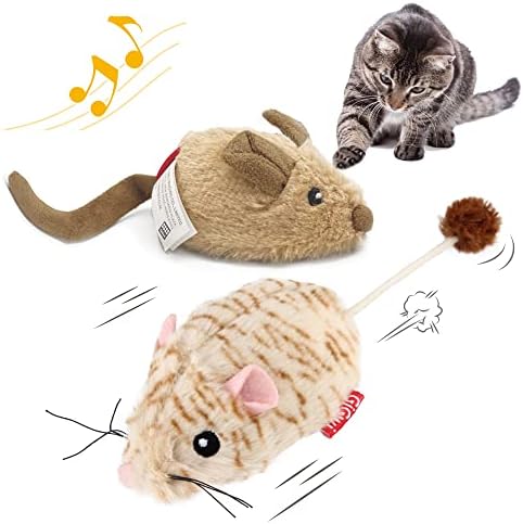 ג ' יגווי אינטראקטיבי חתול צעצועי חבילה, אוטומטי נע עכבר אלקטרוני חתול צעצועים לחתולים מקורה, עכבר האנט חתול