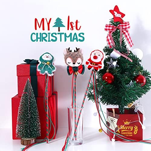 חיות מחמד קטיפה קריקטורה עץ חג המולד סנטה צבי פרינג ' אינטראקטיבי מקל קול צעצוע אימון מוט לחיות