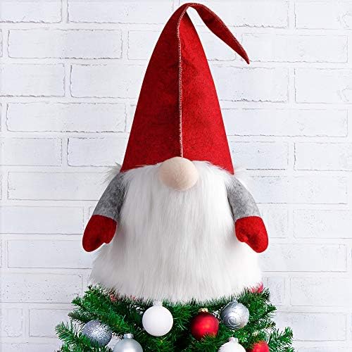D-Fantix Gnome Topper Tree Topper וקישוטים לחג המולד, 25 אינץ
