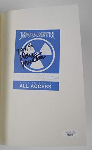 דייב מוסטיין החתום על חלודה בשלום Megadeth ספר מהדורה ראשונה New JSA COA