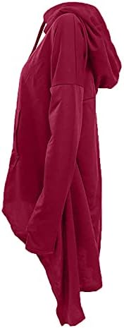 קפוצ'ונים של סוודר נשים פלוס סווטשירט גודל שרוול ארוך שרוול גבוה בשמלת חולצה עם ברדס נמוך