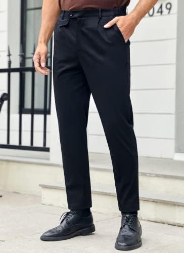 מכנסי כותנה לגברים מכנסיים דקים עם חזית שטוחה למתוח מכנסי שמלה דקים מחודדים נוחות מכנסיים מוצקים