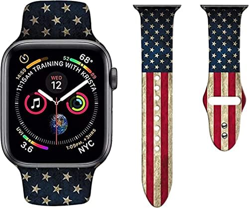 להקת שעון מגניבה תואמת לתפוח 38 ממ 40 ממ 41 ממ 42 ממ 44 ממ 45 ממ גברים נשים, להקות דגל אמריקאיות עבור
