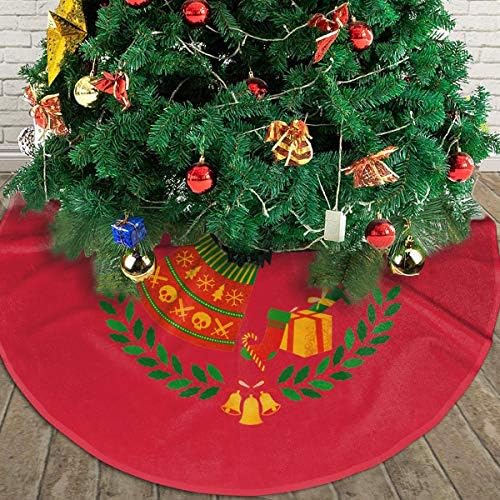חג המולד של Lveshop מגיע חצאית עץ חג המולד יוקרה עגול מקורה מחצלת חוץ כפרי קישוטי חג עץ חג המולד （30