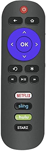 תואם מרחוק לכל TCL Roku TV עם Hulu Netflix Sling Slining Starz App Keys