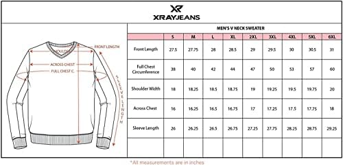 סוודר צוואר צווארון של X Ray V לגברים-רך רזה מתאים לסוודר במשקל בינוני רגיל וגודל גדול וגודל