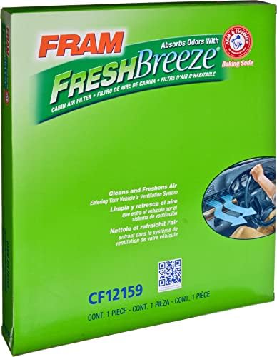 Fram Trand Breeze Canded Filter Filter החלפת תא הנוסעים לרכב עם סודה לשתייה של זרוע ופטיש, התקנה קלה,