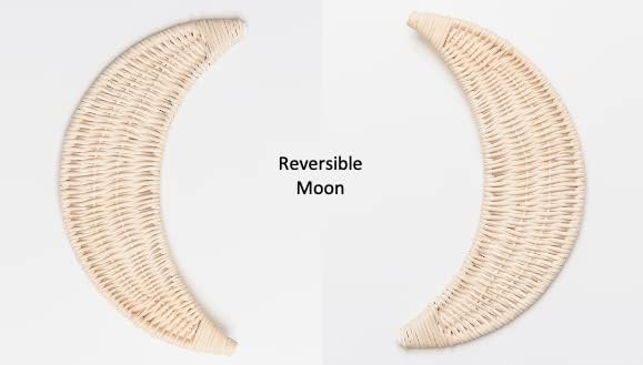 סט סובוהו קשת ירח וכוכב ראטן קיר תפאורה - מושלם לעיצוב קיר קשת, עיצוב קיר ירח, עיצוב קיר בוהמי