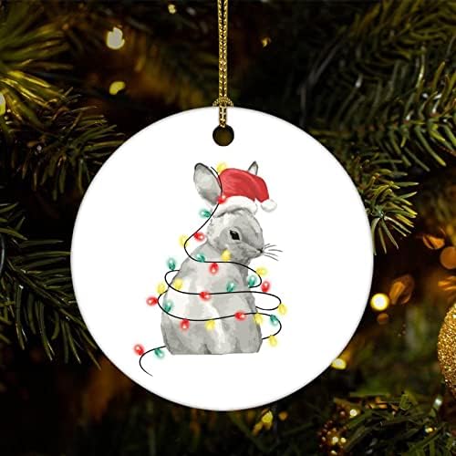 קישוטי עץ חג המולד בעלי חיים ואורות ארנב קישוט לחג המולד קישוט מזכרת עיצוב הבית תליונים תלויים קישוטי חג המולד