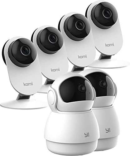 Yi 2pc מצלמת אבטחה של כיפת פאן-טון ומצלמת מצלמה ביתית של KAMI 4PC אבטחה