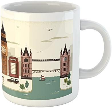 אמבסון לונדון ספל, נסיעות נוף מפורסם עיר אנגליה ביג בן תא טלפון ווסטמינסטר, מודפס קרמיקה קפה ספל