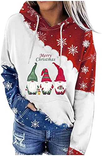 חג המולד חולצות לנשים סנטה איש שלג שרוך כיס נער סווטשירט חג המולד קלאסי-התאמה ייחודי חולצות