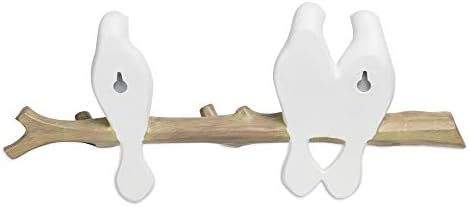 סטודיו לניומן סטודיו-קיר מעיל מעיל-ציפורי קולב רכובות קיר דקורטיביות על ענף עם 3 ווים לכובעים מפתחות מגבות
