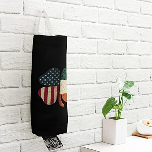 בציר אירי אמריקאי דגל תלתן מכולת תיק רחיץ ארגונית מכשירי עם תליית לולאה לאחסון קניות אשפה שקיות