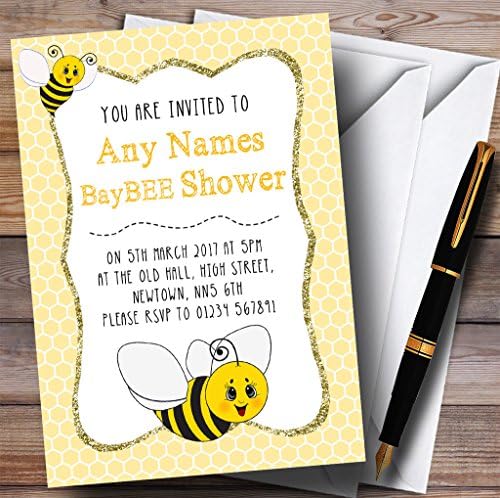 צהוב חלת דבש דבורת הזמנות תינוק מקלחת הזמנות