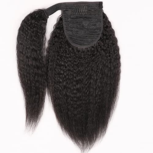 טבעי שחור קינקי ישר קוקו הארכת שיער טבעי לנשים שחורות האפרו פאף לעטוף סביב אמיתי שיער טבעי קוקו