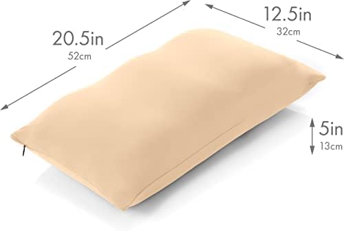 כיסוי כרית רק לכרית מיטת מיקרו -חריגה מובחרת, חלקת קטנה במיוחד - שינה נוחה במיוחד עם משי כמו כיסוי נגד הזדקנות