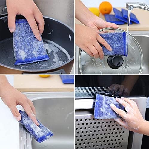 24 חבילה ספוג פלדה מגרד כלים שטיפת כלים ספוג מטבח נקי ונקיי