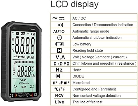 Kxdfdc multimeter דיגיטלי 4.7in LCD DC/AC מתח זרם מתח מדידת קיבול התנגדות למדידת מד בדיקת NCV