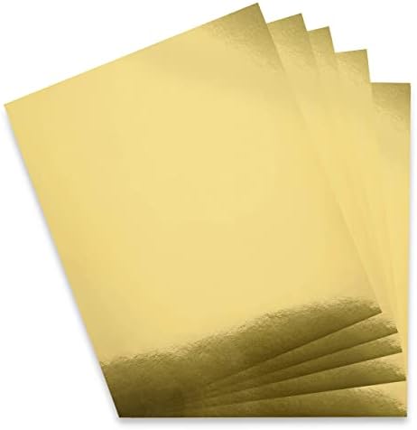נייר קרטון זהב מטאלי, 60 יחידות של 8.5 אינץ 'x11 - לוח נייר נייר זהב, משטח גימור מראה - חיתוך