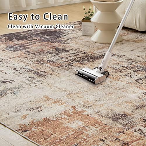 מכונה OIGAE שטיח רחיץ 4 'x 6', שטיחים מודרניים מודרניים דקיקים במיוחד שטיחים עמידים בפני כתם אנטי תלוש שטיחים