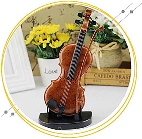 N/A מצויר ביד קישוטי קופסאות מוסיקה כינור קופסא מוסיקה חמודה מתנה ליום הולדת כינור מלאכה מיניאטורית