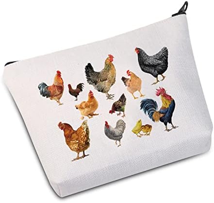 שקית רוכסן קוסמטית של Levlo קוסמטיקה מתנות חובב עוף מתנות חקלאי עוף