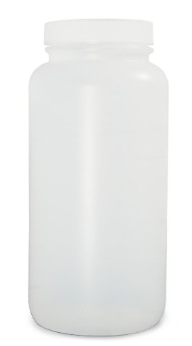 QORPAK PLC-03536 טבעי HDPE פה רחב בקבוק עגול עם 63-400 Polypropylene לבן לבן Sturdeeseal Polyethylene