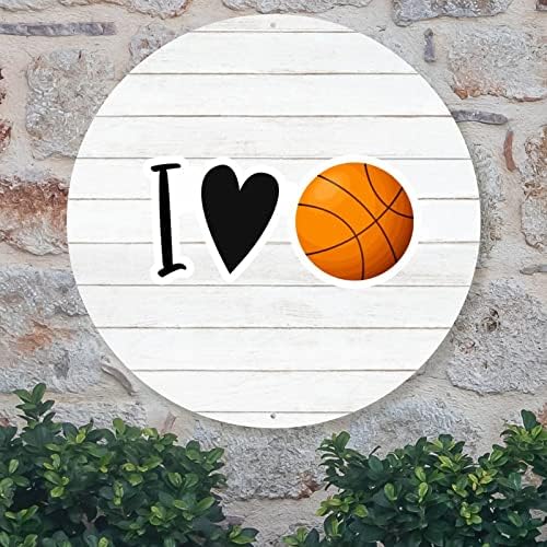 אני אוהבת כדורסל קבלת פנים דלת קדמית ספורט שלט מתכת מותאמת אישית זר וינטג 'מתכת קיר קיר קיר קיר