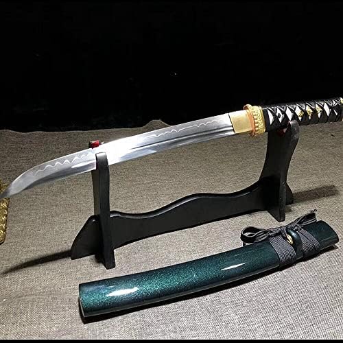 GLW קרב חרב בעבודת יד יפנית מוכנה וואקיזאשי חרב חימר מחוסמת T10 טאנג תער מלא חדה