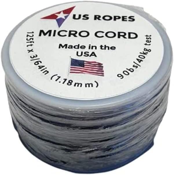חבלים אמריקאים חבל טקטי ניילון מיקרו טקטי 1.18 ממ x 125ft חוט קלוע קל משקל על שייט קמפינג שייט