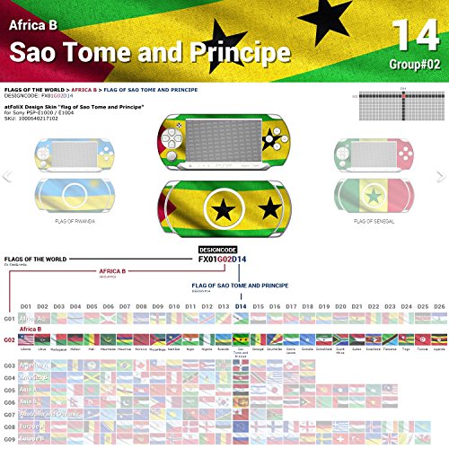 Sony PSP-E1000 / E1004 עור עיצוב דגל של SAO Tome ו- Principe מדבקה מדבקה עבור PSP-E1000 / E1004