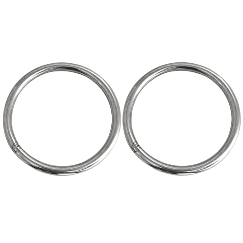4 אינץ 'טבעת O-RING YYANGZ 2PCS סוג כבד ריתוך חלק טבעת O, 304 טבעות נירוסטה, טבעת O עגולה חלקה רב-תכליתית