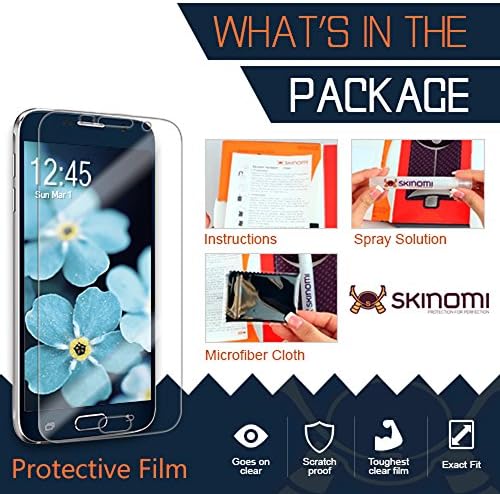 Skinomi גוף מלא מגן עור תואם לגישת Garmin S10 Techskin כיסוי מלא סרט HD ברור