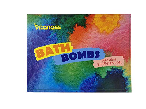 פצצות אמבטיה של ענן קשת ויטאנאס, סט מתנה צבעוני של 4 גדולות 5.2oz תוססות ספא ​​ובועות אמבטיה בועה עם ערכת חומרים