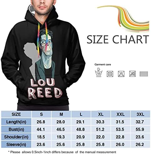 Buckderic Lou Reed Hoodie Man Man Man Tops Tops Tops Superover Ontover Superover Boaded