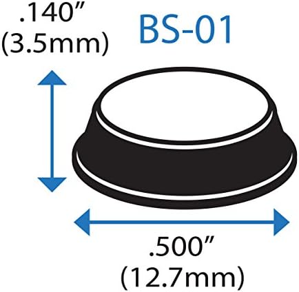 גלילי שטוח שטוח עליון דבק עצמי מגן על רגלי גומי ללא החלקה .500 אינץ 'סנטימטרים x .140 אינץ' - 50 חבילה - BS01