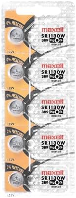 Maxell Watch כפתור סוללה תא SR1130W 389 חבילה של 5 סוללות
