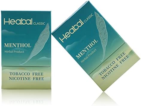 סיגריות צמחי מרפא של Heabal - טעם חופשי ללא ניקוטין וטבק טבק: מנטול