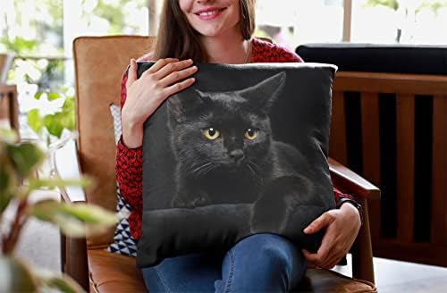 זריקה דקורטיבית של חתול שחור כיסויי כרית מכסה כרית מרובע כיסוי כרית כרית סטנדרטית לספה ספה פטיו