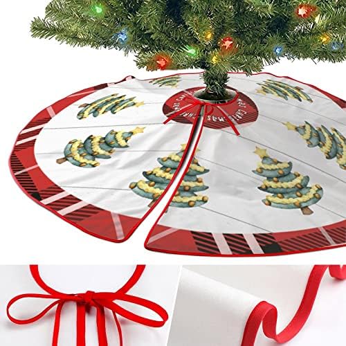 חצאית עץ חג המולד של פתית שלג, מחצלת עץ חג המולד משובצת חג המולד, חצאית עץ חורף 30 x30 לקישטור מסיבות