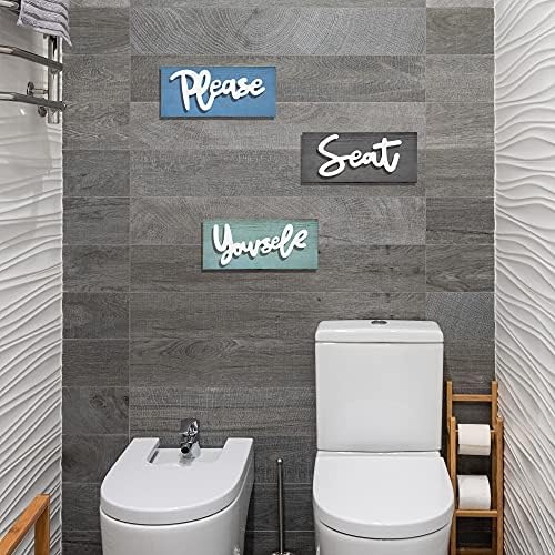 שלום לחיים מתוקות שלט אמבטיה - 3 יחידות מצחיקות שלטי עיצוב קיר אמבטיה מצחיקים עם 6 יח 'מילים הניתנות