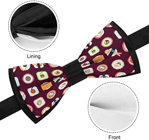 יפני מזון סושי דפוס גברים של מראש קשור עניבות פרפר מתכוונן מודפס חידוש עניבה