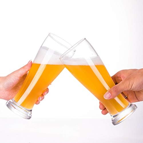 כלי זכוכית אינקריזמה - זכוכית בירה בראסרי, סט זכוכית פילזנר קלאסי שקוף, זכוכית בר וייזן, כוסות בירה מחיטה, סט של